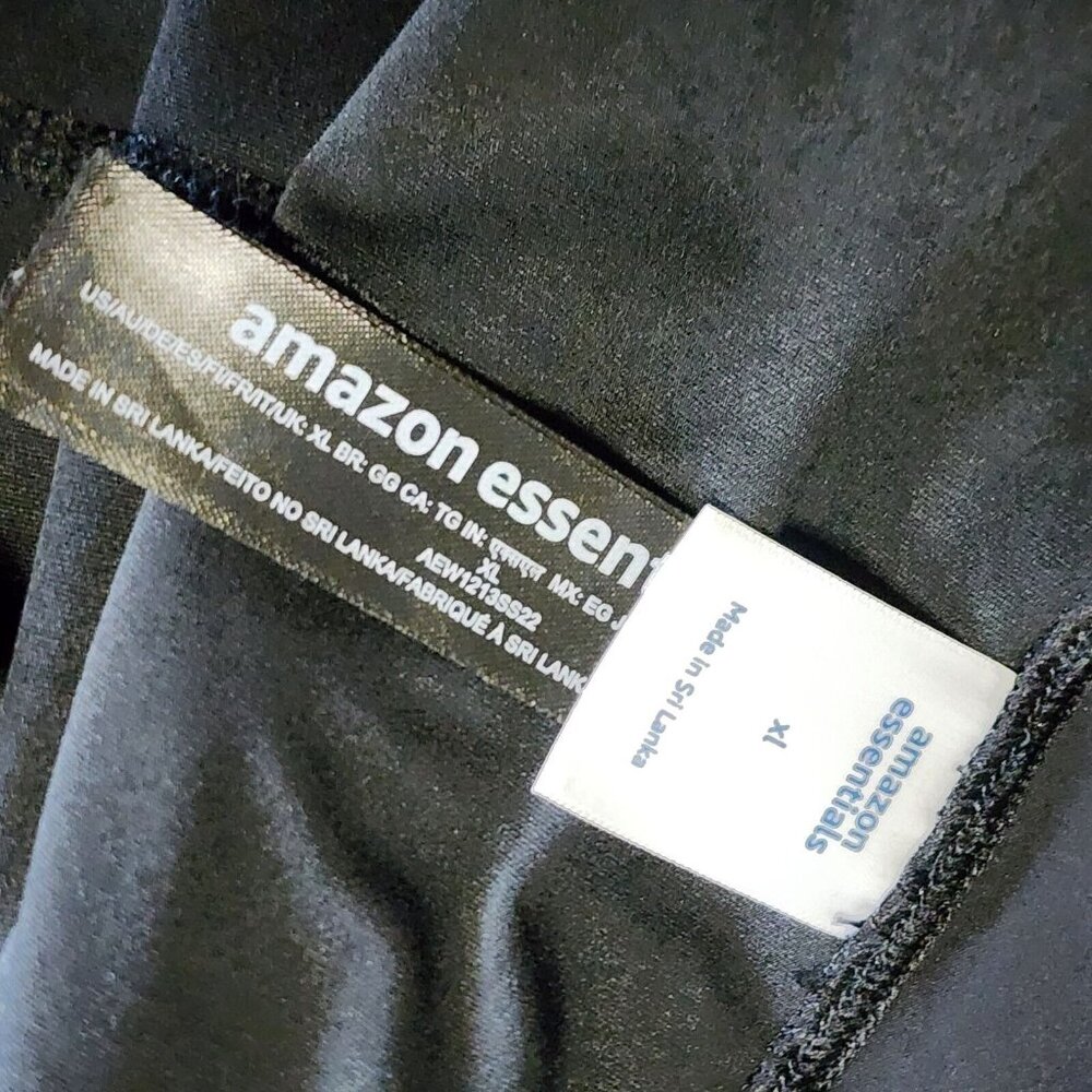 Amazon Essentials Solid All Black Pull On Pleated… - image 3